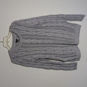 J Jill Womens Fishermans Sweater Cable Knit Grey Preppy Chunky Grandpa‎ Large